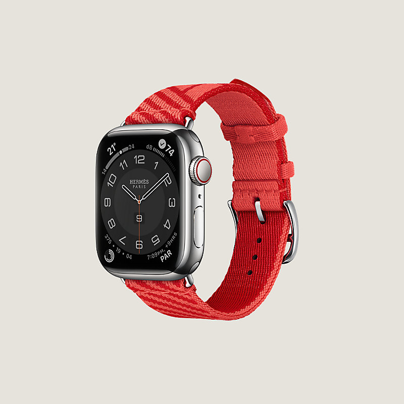ファッション1375 Apple Watch エルメス　オレンジ　ジャンピング　ナイロン